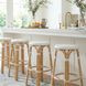 Tobias Glossy White Rattan Round Bar Stool