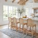 Flora Light Brown Rattan Scalloped Edge Bar Stool