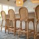 Flora Light Brown Rattan Scalloped Edge Bar Stool