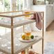 Tobias Beige and White 3 Tier Rattan Bar Cart