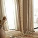 Flora Light Brown Scalloped Rattan Floor Mirror