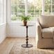 Zora Black Iron Pedestal End Table