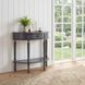 Mozart Royal Pastel Blue 1 Drawer Demilune Console Table