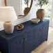 Bar Harbor Navy Blue Raffia 4 Door Sideboard