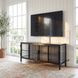 Hoxton Black Metal Ribbed Glass TV Stand