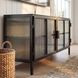 Hoxton Black Metal Ribbed Glass TV Stand