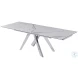 Carrara White Ceramic and Chrome Extendable Dining Table