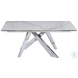 Carrara White Ceramic and Chrome Extendable Dining Table
