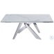 Carrara White Ceramic and Chrome Extendable Dining Table