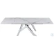 Carrara White Ceramic and Chrome Extendable Dining Table