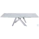 Carrara White Ceramic and Chrome Extendable Dining Table
