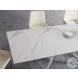 Carrara White Ceramic and Chrome Extendable Dining Table
