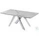 Carrara White Ceramic and Chrome Extendable Dining Table