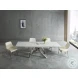 Carrara White Ceramic and Chrome Extendable Dining Table