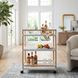 Tobias White and Sky Blue Dot Outdoor Bar Cart