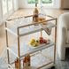 Tobias White and Sky Blue Dot Outdoor Bar Cart
