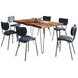 Nature's Edge Chestnut and Slate Blue Upholstered 7 Piece Dining Set