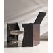 Kismet Otter Gloss and Ivory Upholstered Vanity with Rectangular Mirror and Chair