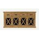 Telluride Brown 8 Glass Door Buffet and Hutch with LED