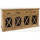 Telluride Brown 8 Glass Door Buffet and Hutch with LED