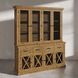Telluride Brown 8 Glass Door Buffet and Hutch with LED
