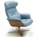 Karma Blue Italian Leather Lounge Chair