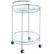 Chrissy Chrome Round Glass Bar Cart