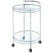 Chrissy Chrome Round Glass Bar Cart