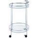 Chrissy Chrome Round Glass Bar Cart