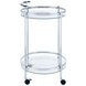 Chrissy Chrome Round Glass Bar Cart