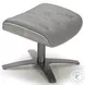 Karma Gray Italian Leather Ottoman