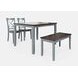 Asbury Park Gray and Brown 4 Piece Dining Set with Bench