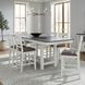Brook Bay Textured White and Carbon Gray 94" Extendable Rectangular Gathering Table