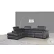 Agata Slate Gray Leather Power Reclining LAF Sectional