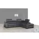 Agata Slate Gray Leather Power Reclining RAF Sectional