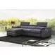 Allegra Slate Grey Leather Power Reclining Sectional
