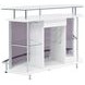 Gideon White Crescent Shaped Glass Top Bar Unit