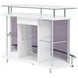 Gideon White Crescent Shaped Glass Top Bar Unit