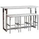 Marmot White Marble And Chrome 4 Piece Counter Height Dining Table Set