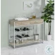 Melrose Gray Washed Oak And Chrome Bar Cabinet