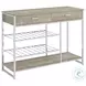 Melrose Gray Washed Oak And Chrome Bar Cabinet