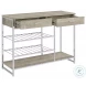 Melrose Gray Washed Oak And Chrome Bar Cabinet
