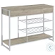 Melrose Gray Washed Oak And Chrome Bar Cabinet