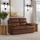 David Pecan Brown Leather 70" Loveseat
