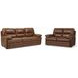 David Pecan Leather Living Room Set