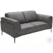 King Gray Leather Loveseat