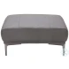 King Gray Leather Ottoman
