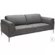 King Gray Leather Sofa