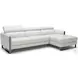 Vella Light Grey Italian Leather Power Reclining RAF Sectional