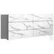 Nina White And Gray Marble Look Dresser